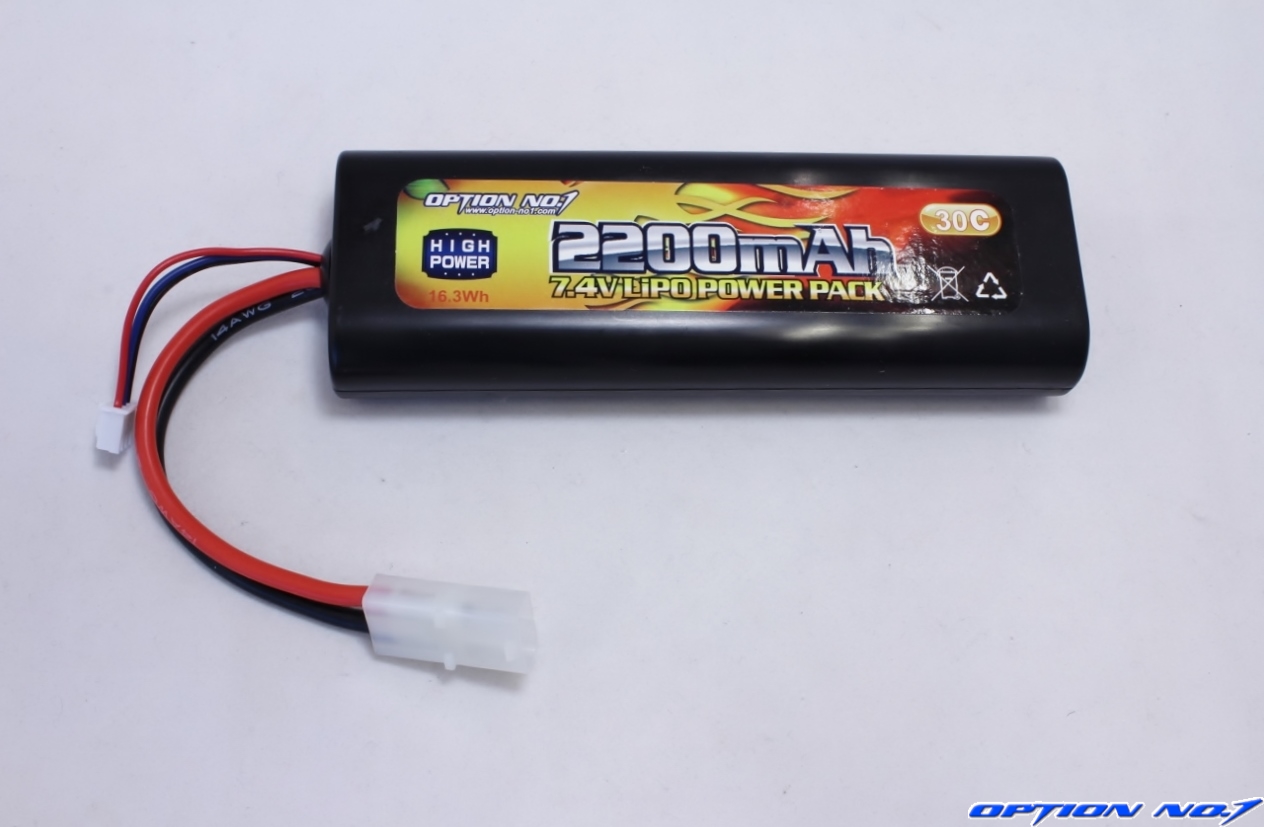 OPTION No.1 7.4V 2200mAh リポ電池4本＋充電器