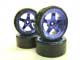 ドリフト専用樹脂タイヤ&5本スポーク・ブルーメッキホイール(26mm/4コ入)